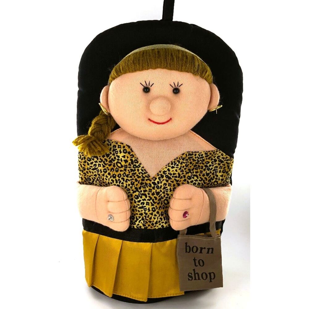 3D Novelty Oven Mitt Shopaholic Doll Leopard Dress Born to Shop Gift Kitchen